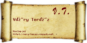 Véry Teréz névjegykártya